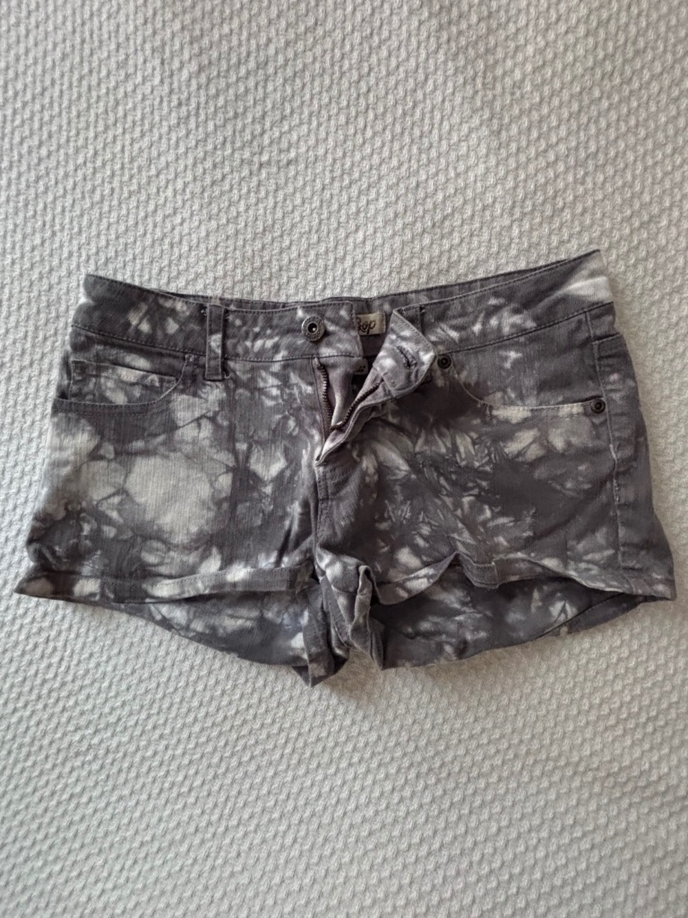 Gray/ White Jean Shorts